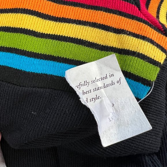Vintage Deadstock Rainbow Striped Knit Mini Sweater Dress LGBTQ+ Pride 90's Y2K - Picture 6 of 7